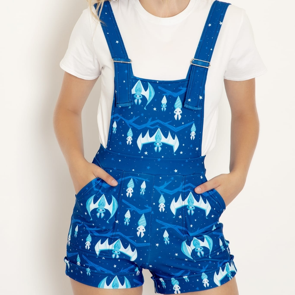 Blackmilk Not So Spooky Bats Short Overalls